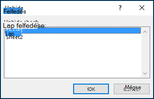 A Lapok megjelenítése párbeszédpanel.