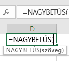 Képernyőkép a függvényt ismertető eszköztárról