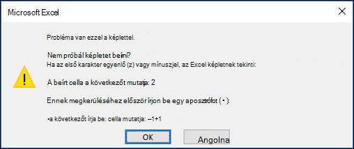 Az Excel képe Probléma ezzel a képletpárbeszédpanellel
