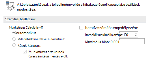 Az automatikus & kézi számítási lehetőségei