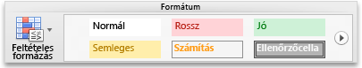 Kezdőlap, Formátum csoport