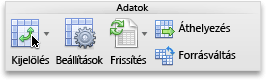 PivotTable tab, Data group