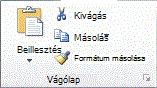 Az Excel menüszalagja