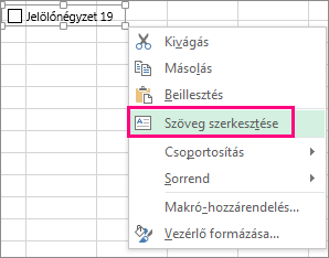 Űrlapvezérlő feliratának szerkesztése