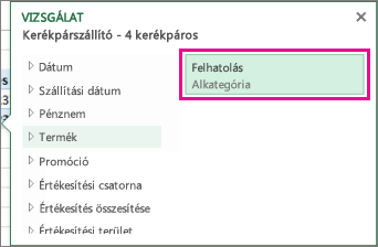 A Tallózás panel Felhatolás gombja