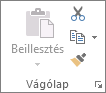 A Kezdőlap lap Vágólap csoportja