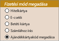 példák Választógombok
