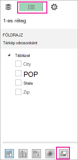 A Mezőlista munkaablak régiódiagram-ikonja