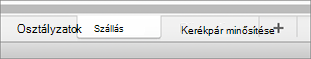 Munkalapfül a macOS rendszerben.