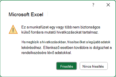 nem biztonságos hivatkozás párbeszédpanel