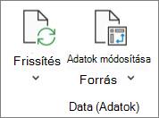 Az Excel menüszalagja