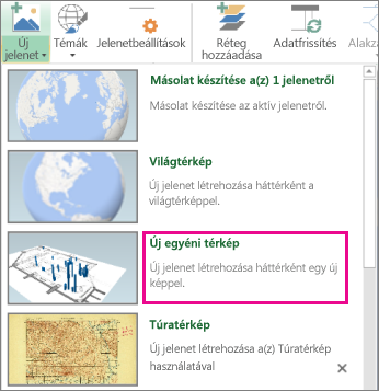 Új egyéni térkép gomb az új jelenetgyűjteményben