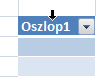 Oszlopkijelölési nyíl