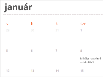 Calendar sablon a Webes Excel-ben