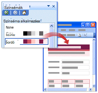 A Bordó színséma alkalmazása InfoPath-űrlapon