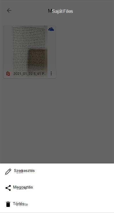 Képernyőkép a Microsoft Lensről Android-telefonon