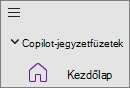 Copilot Jegyzetfüzetek lehetőség a OneNote-ban