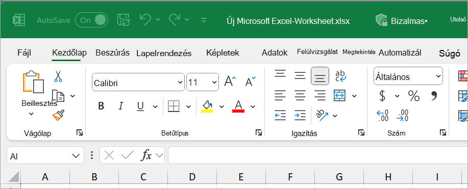 Új Excel-fájl
