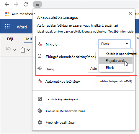 Módosítsa a beállítást Engedélyezés értékre.