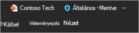 Képernyőkép a címsorról, amelyen a fájlok bizalmassági címkéje látható.