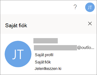 A Kijelentkezés elem az Office webes verziójában
