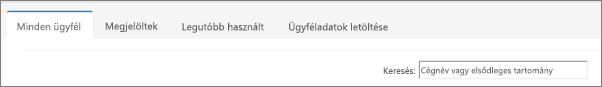 Az Ügyféllista lap lapjai