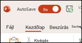Az Automatikus mentés kapcsolója az Office-ban