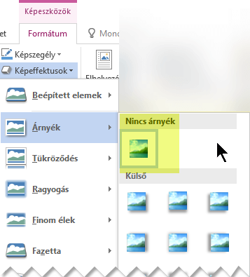 A felesleges képeffektusokat a Nincs effektus beállítással kapcsolhatja ki.