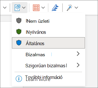 Bizalmassági címke menü