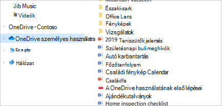 Fájlkezelő megnyitás a kijelölt OneDrive-Personal