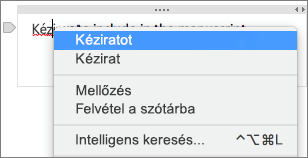 Kattintson a Control nyomva tartása mellett az aláhúzott szóra a helyesírási hiba ellenőrzéséhez