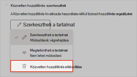 OneNote screenshot showing how to remove direct sharing access