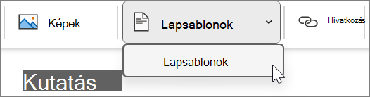 A Beszúrás lapon található lapsablonok