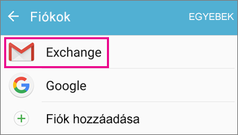 Fiók választása