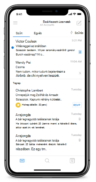 A kép egy iPhone képernyőjét mutatja, amelyen nincs Home gomb.