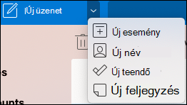 Új esemény helye legördülő menü.