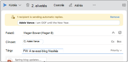 A képernyőképen egy példa látható, hogy hogyan néznek ki az e-mail tippek.