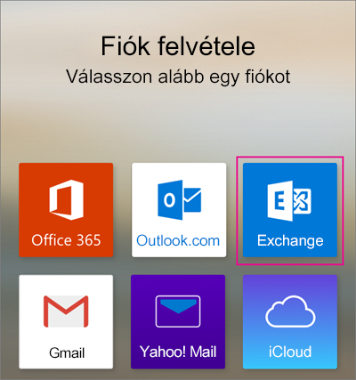 Exchange-fiók hozzáadása