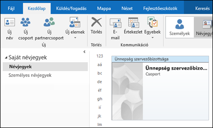 Tagok felvételéhez kattintson duplán egy partnercsoportra.