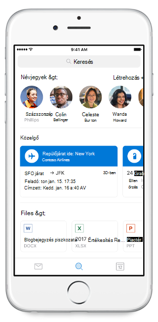 Keresés az Outlook Mobile-ban