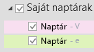 A naptárait a Saját naptárak szakaszban találhatja meg. Jelölje be a megjeleníteni kívánt naptárak jelölőnégyzetét.
