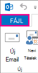 Az Outlook Fájl lapja