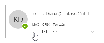 Névjegykártya kiemelt Csevegés ikonnal