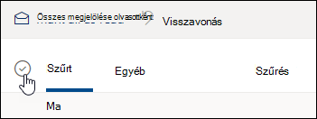 Képernyőkép az üzenetlista fölött látható jelölőnégyzetről