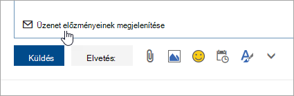 Az Üzenetelőzmények megjelenítése gomb képe