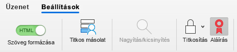 Az Aláírás gomb egy e-mailben