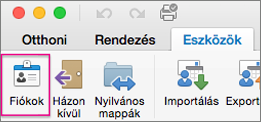 On the Tools tab, click Accounts