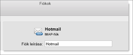A description and type of an Outlook account are shown.