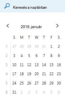 Naptár keresőmezője