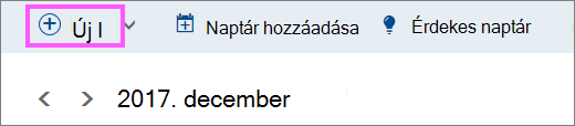 Képernyőkép az Új gombról